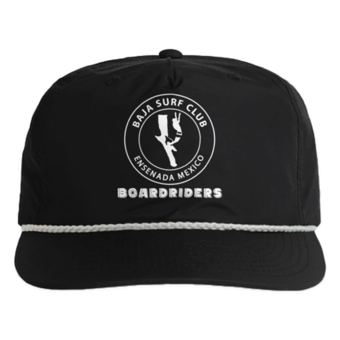Baja Nylon Surf Rope Cap - Black - front