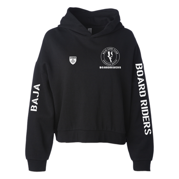 Baja Sideline Cropped Hoodie - Black - front