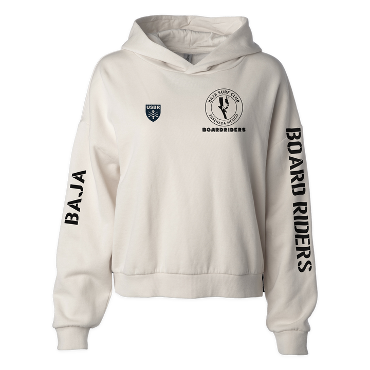 Baja Sideline Cropped Hoodie - Bone - front