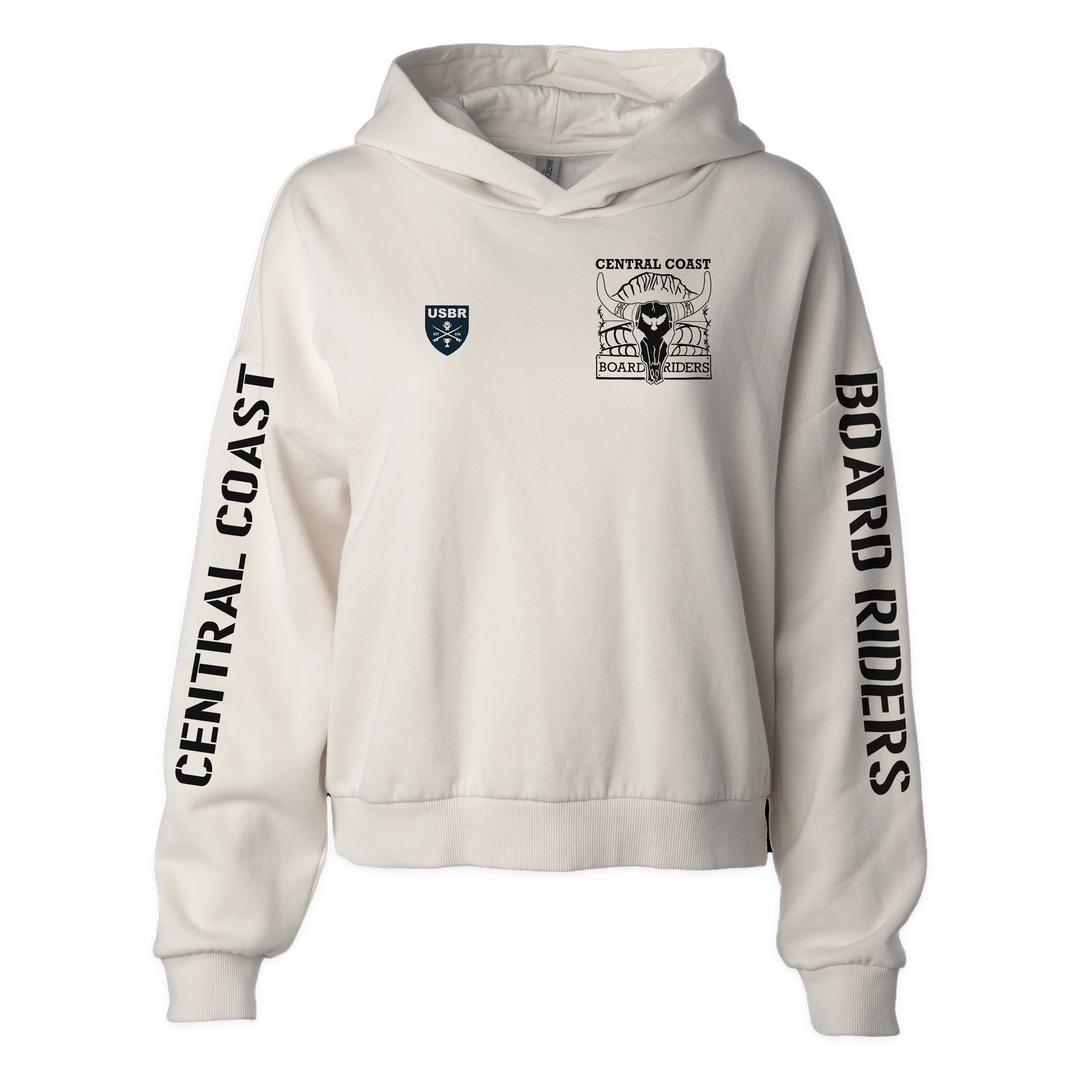 Central Coast Sideline Cropped Hoodie - Bone - front