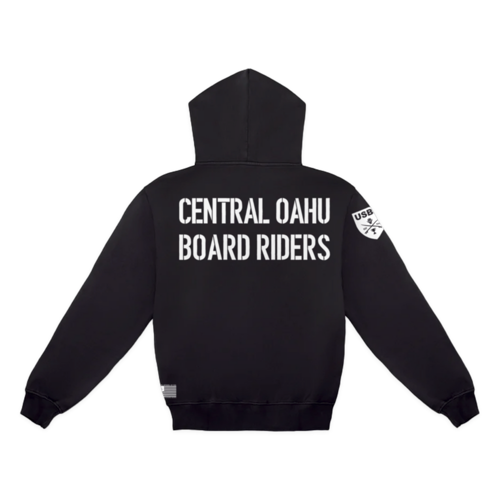 Central Oahu Dawn Patrol Pullover Hoodie - Black - back
