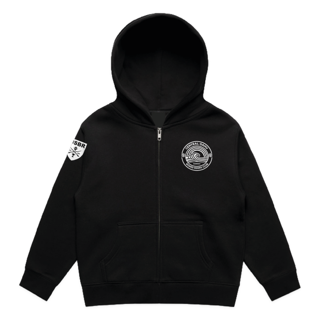 Central Oahu Dawn Patrol Zip Hoodie - Black - front