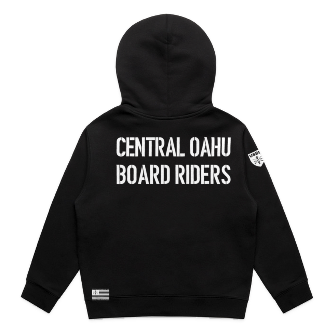 Central Oahu Dawn Patrol Zip Hoodie - Black - back