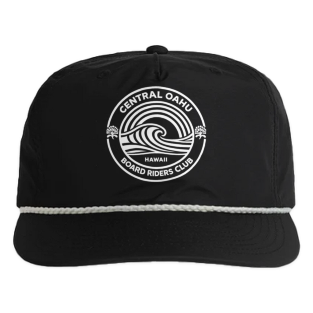 Central Oahu Nylon Surf Rope Cap - Black - front