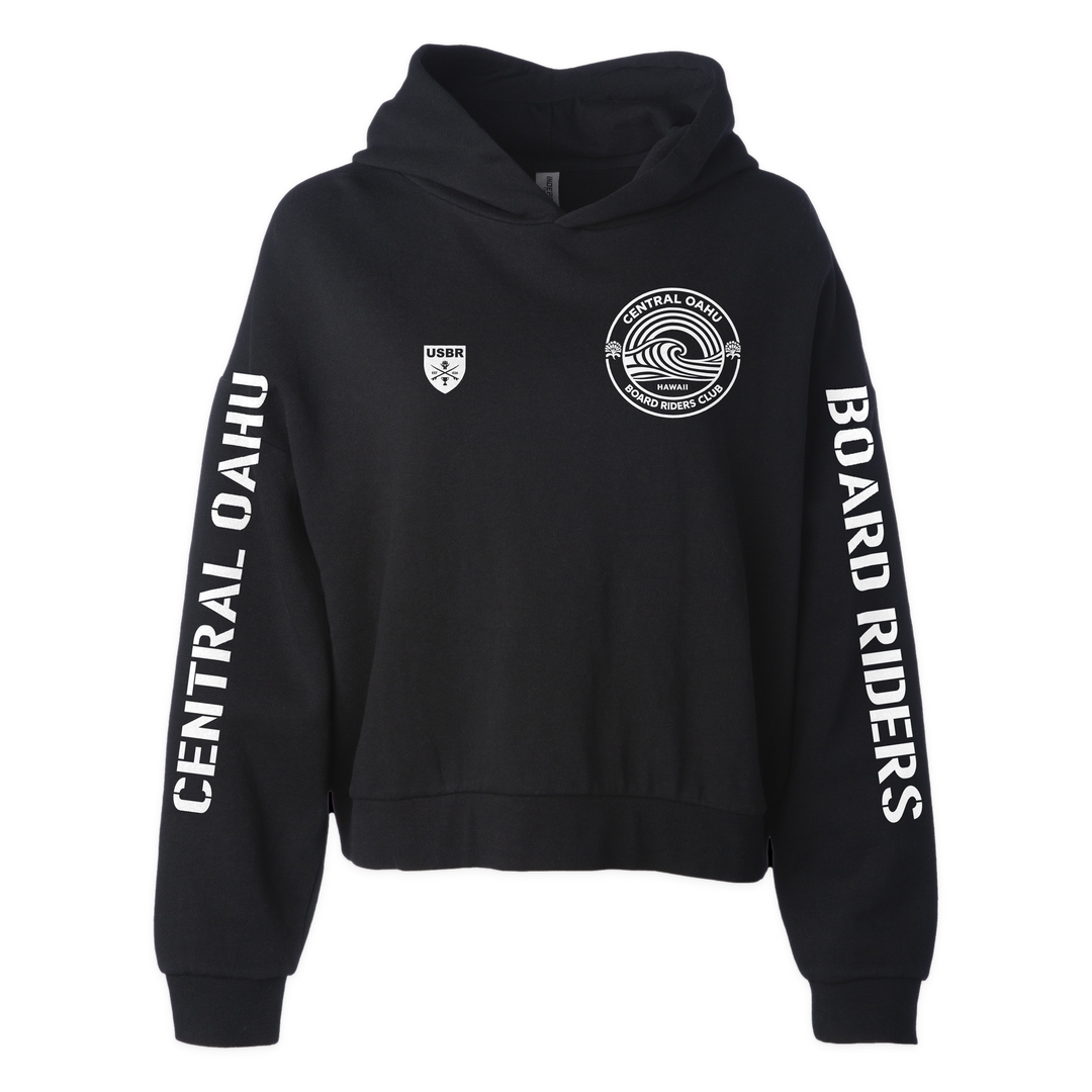 Central Oahu Sideline Cropped Hoodie - Black - front
