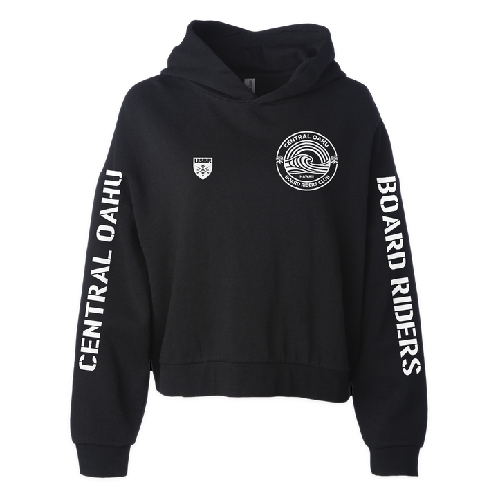 Central Oahu Sideline Cropped Hoodie - Black - front