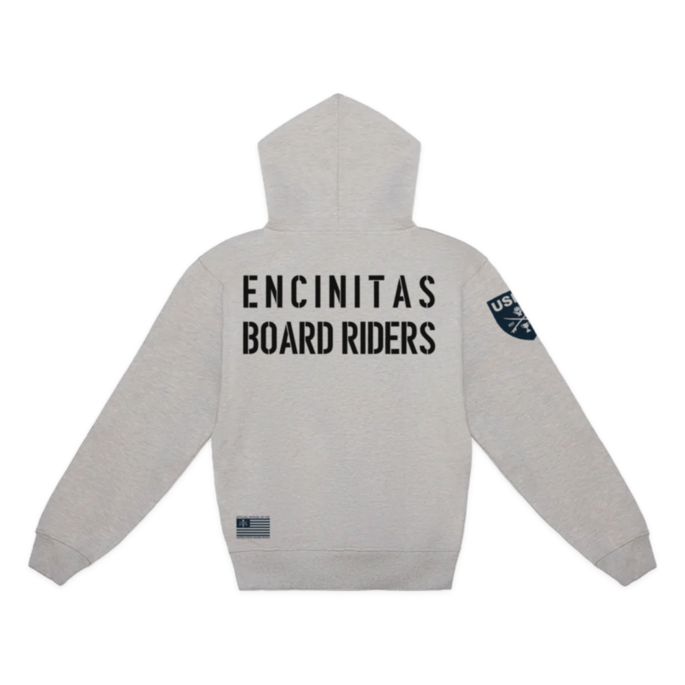 Encinitas Dawn Patrol Pullover Hoodie - Heather Gray - back