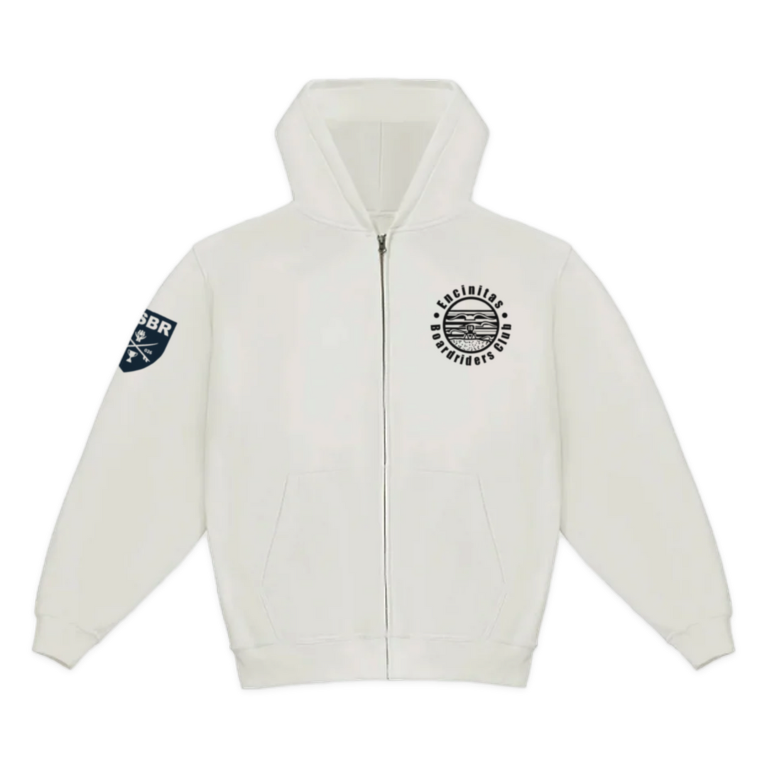 Encinitas Dawn Patrol Zip Hoodie - White - front