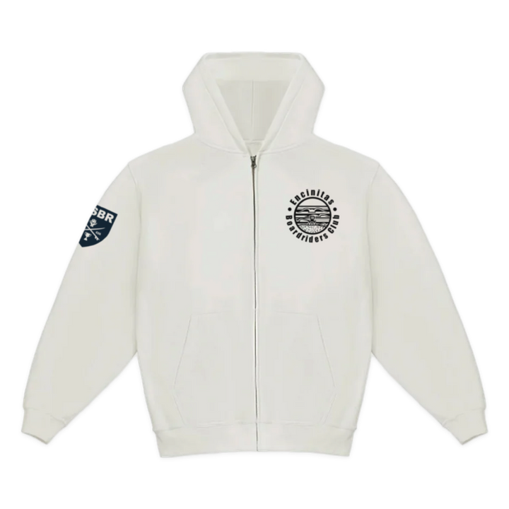 Encinitas Dawn Patrol Zip Hoodie - White - front