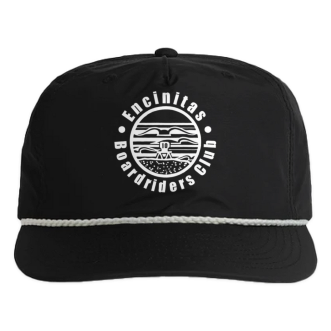 Encinitas Nylon Surf Rope Cap - Black - front