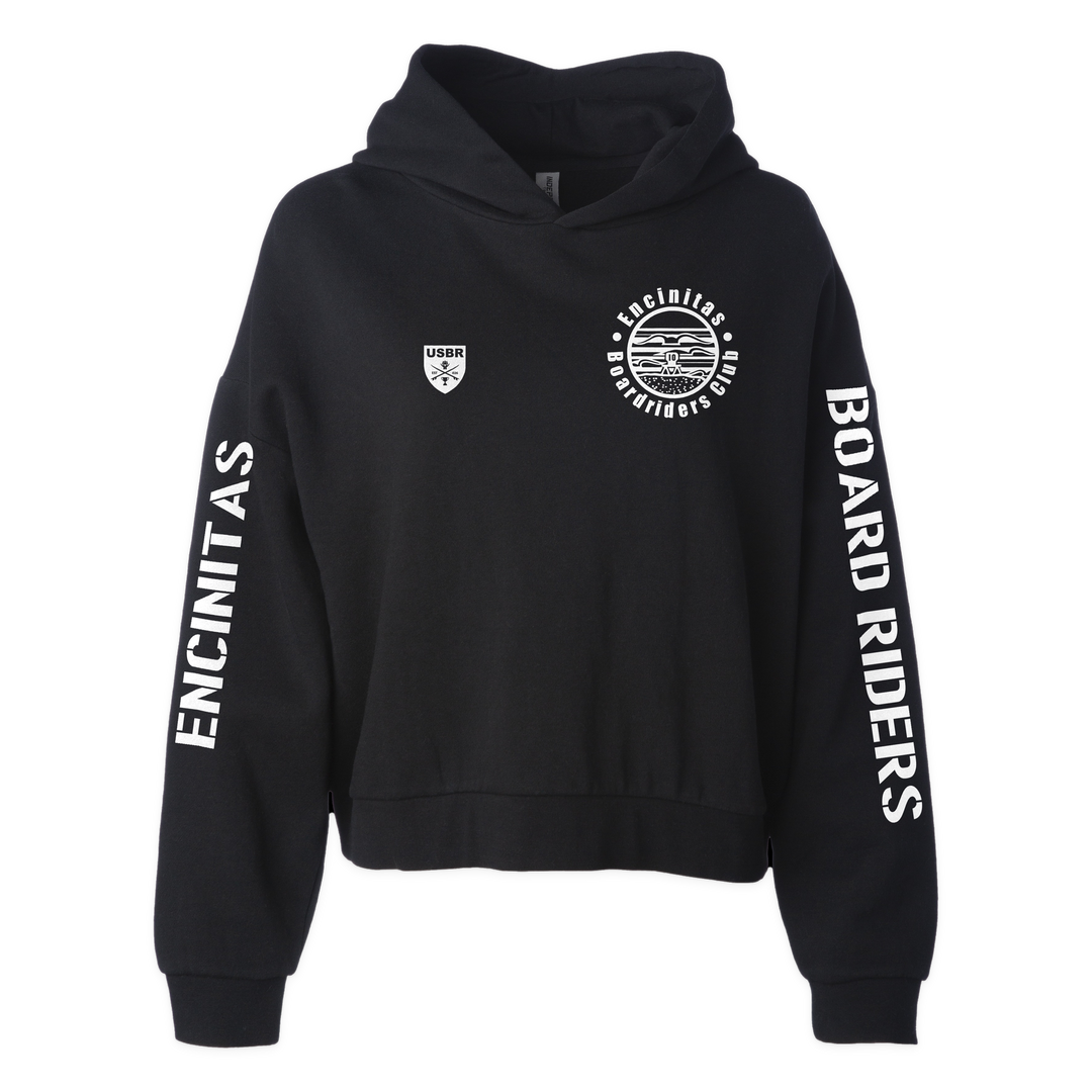 Encinitas Sideline Cropped Hoodie - Black - front