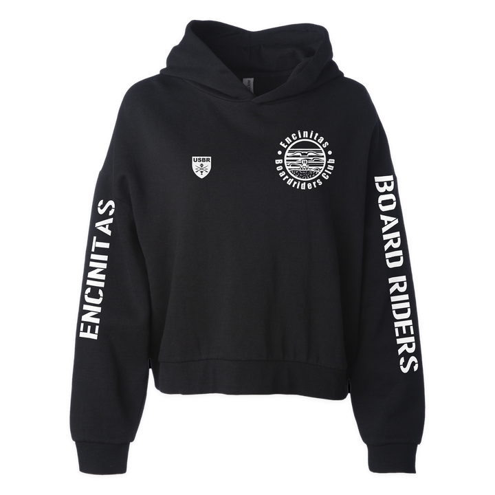 Encinitas Sideline Cropped Hoodie - Black - front