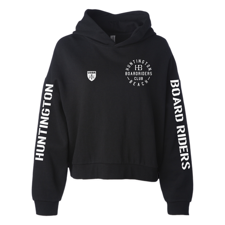 Huntington Sideline Cropped Hoodie - Black - front