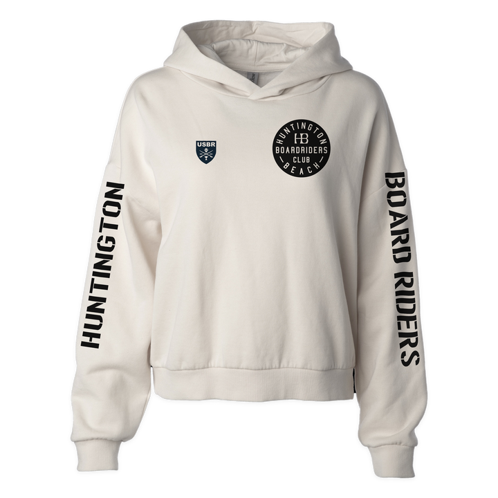Huntington Sideline Cropped Hoodie - Bone - front