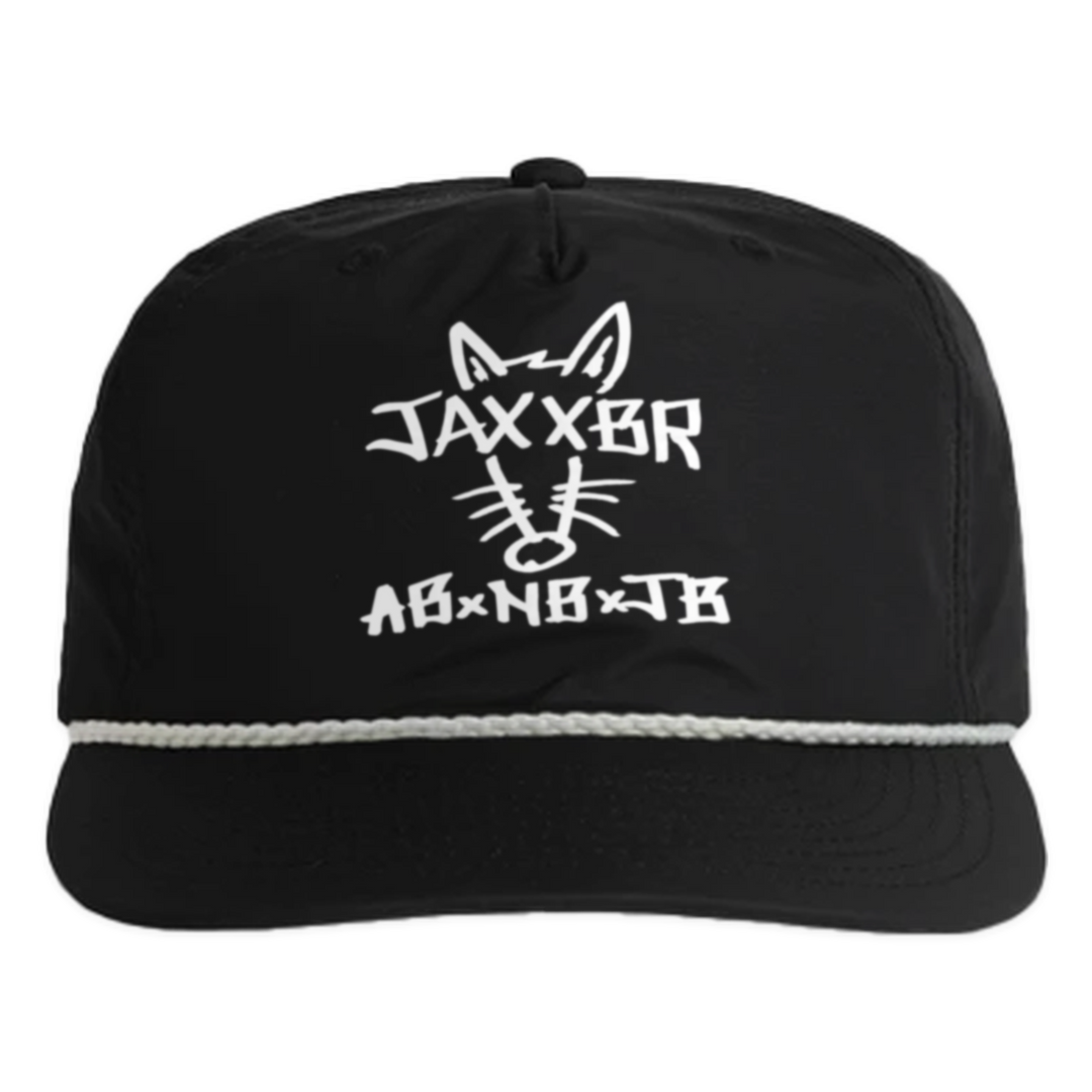 Jacksonville Nylon Surf Rope Cap - Black - front