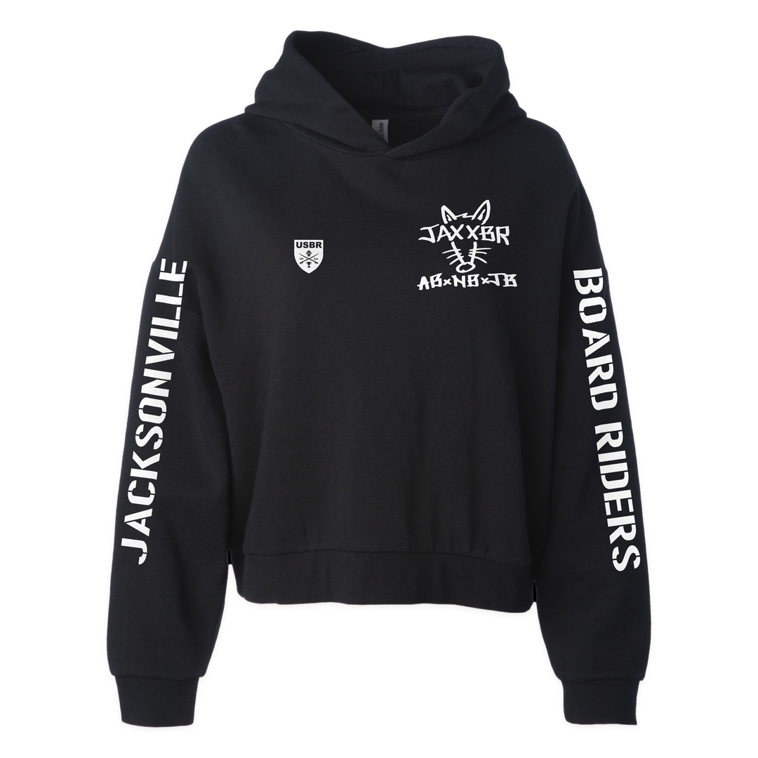 Jacksonville Sideline Cropped Hoodie - Black - front