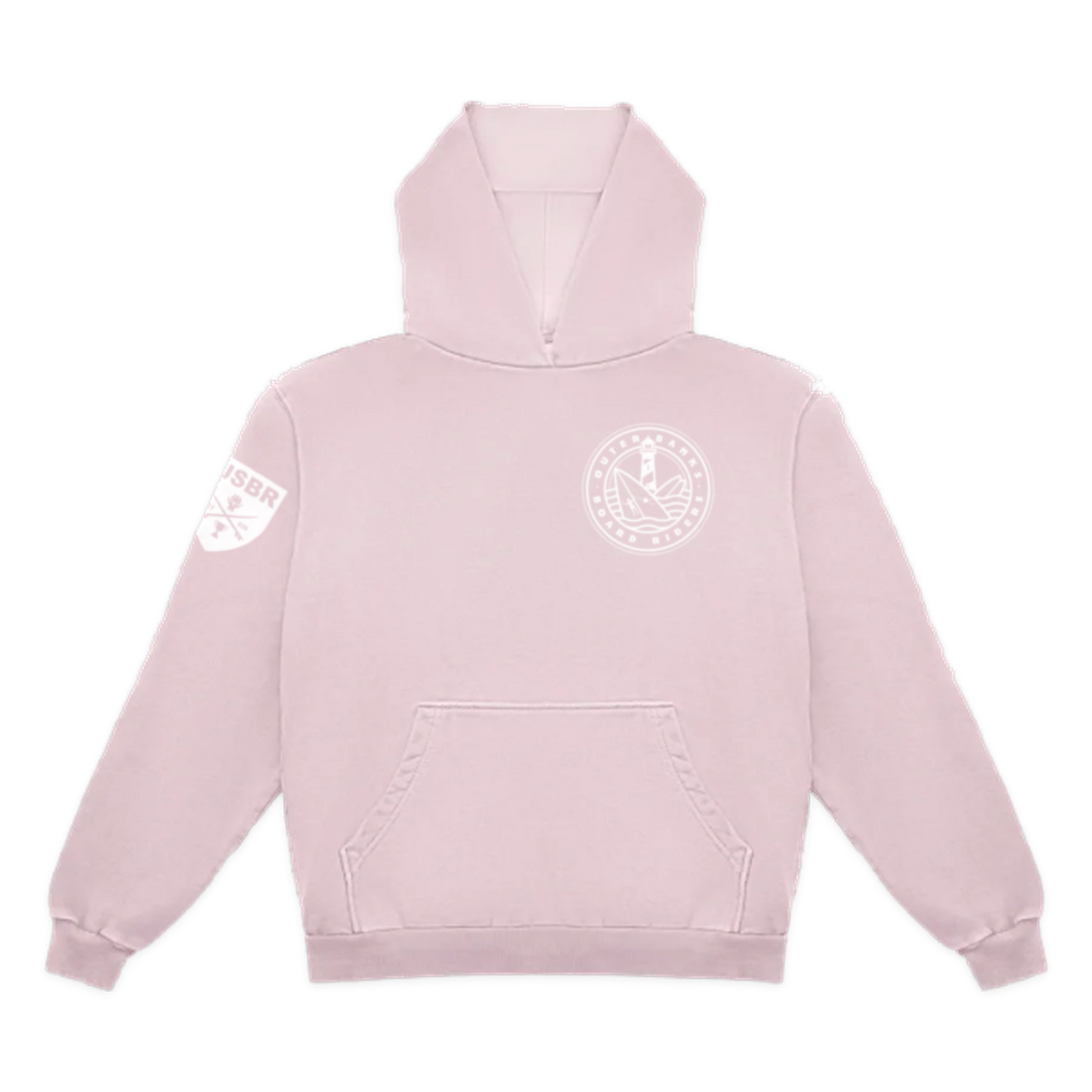 Outer Banks Dawn Patrol Pullover Hoodie - Light Pink - front