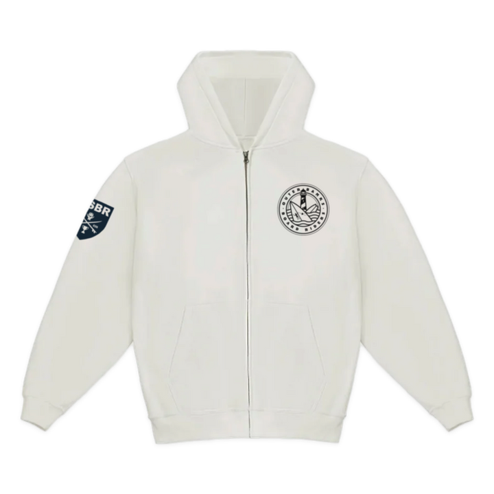 Outer Banks Dawn Patrol Zip Hoodie - White - front