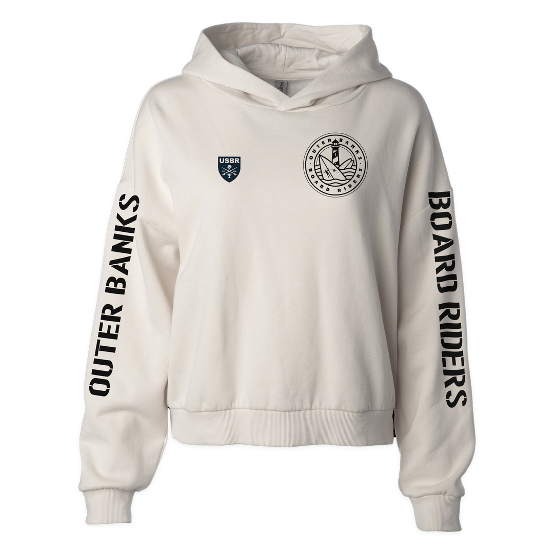Outer Banks Sideline Cropped Hoodie - Bone - front