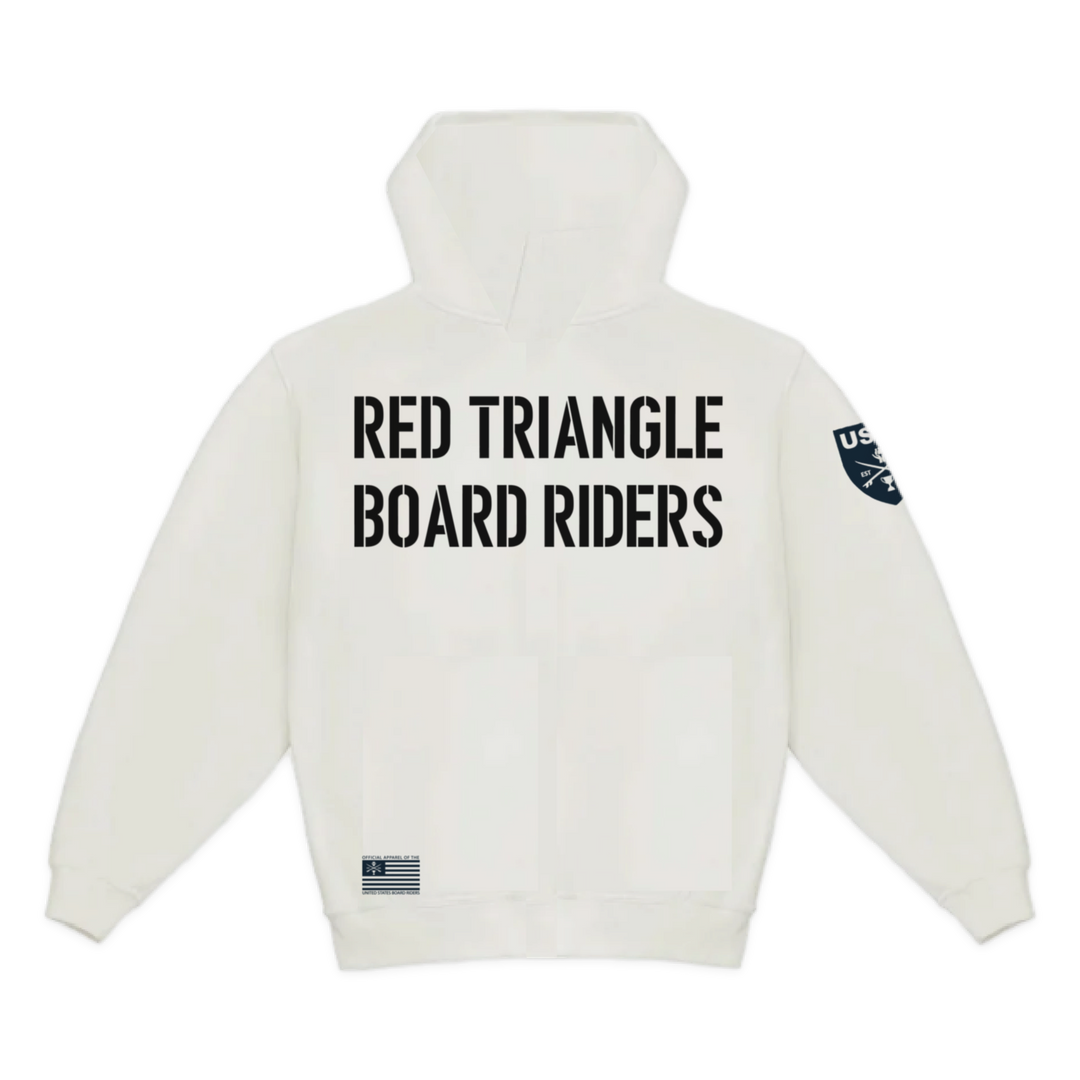 Red Triangle Dawn Patrol Zip Hoodie - White - back