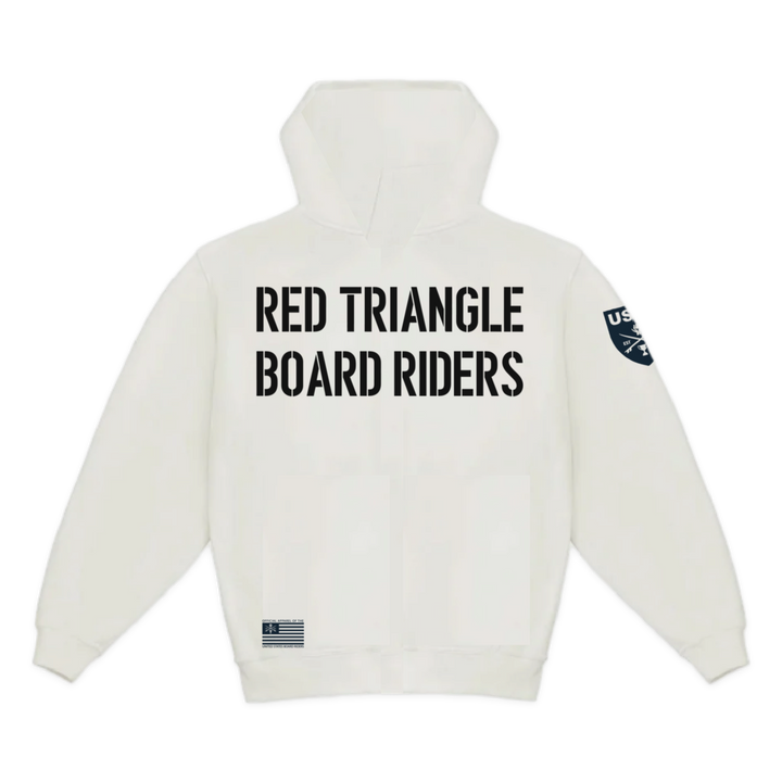 Red Triangle Dawn Patrol Zip Hoodie - White - back