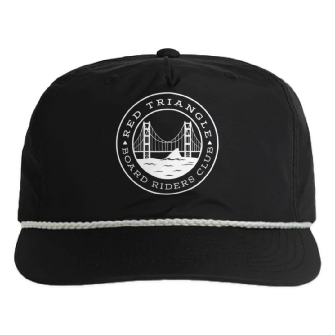 Red Triangle Nylon Surf Rope Cap - Black - front