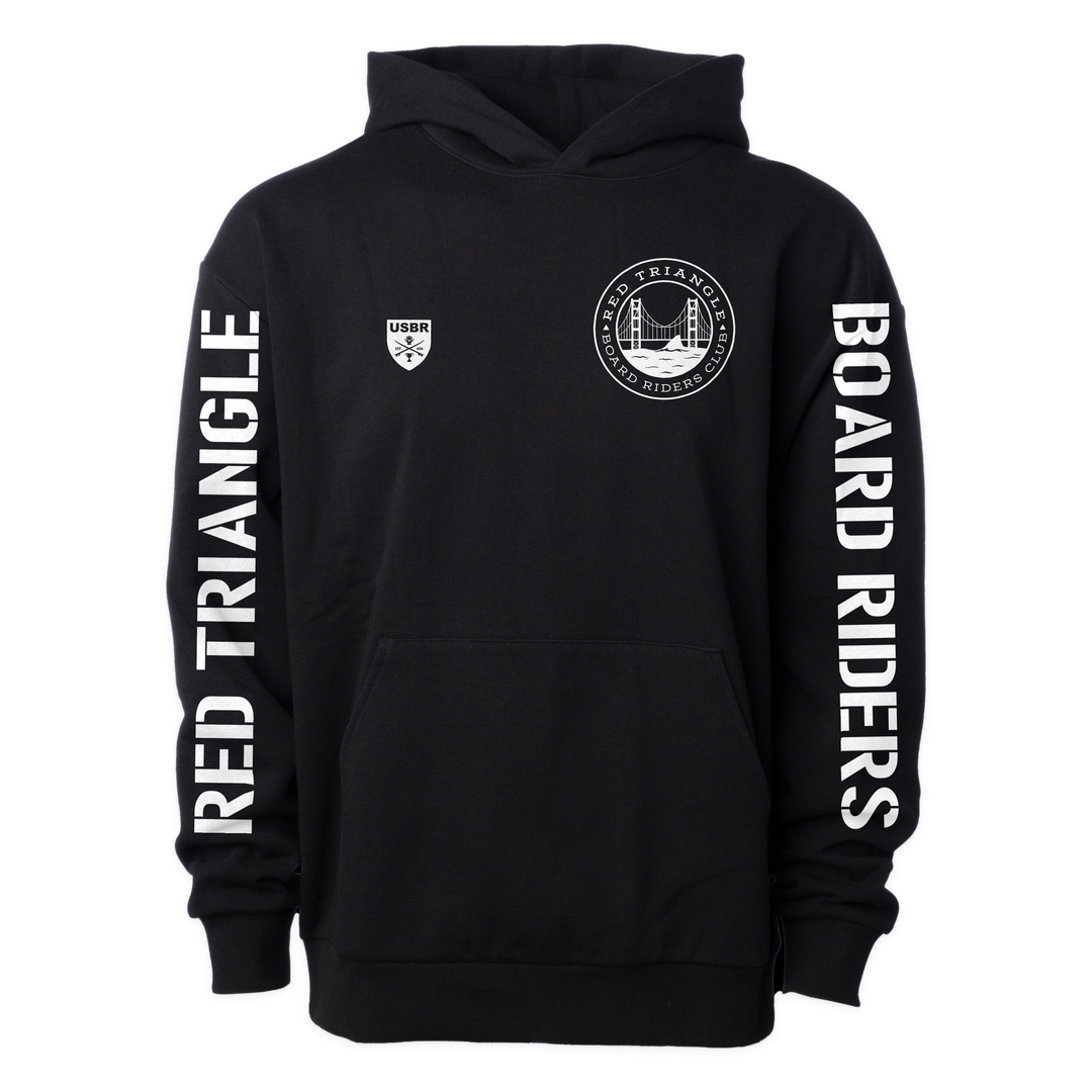 Red Triangle Sideline Pullover Hoodie - Black - front