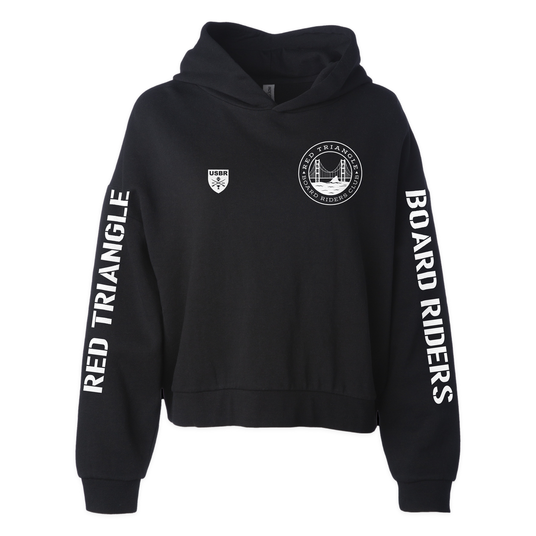 Red Triangle Sideline Cropped Hoodie - Black - front