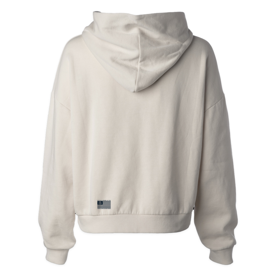 Red Triangle Sideline Cropped Hoodie - Bone - back