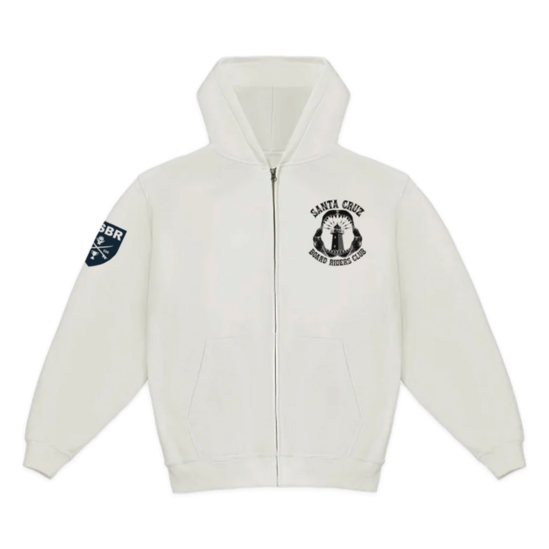 Santa Cruz Dawn Patrol Zip Hoodie - White - front