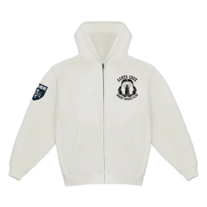 Santa Cruz Dawn Patrol Zip Hoodie - White - front