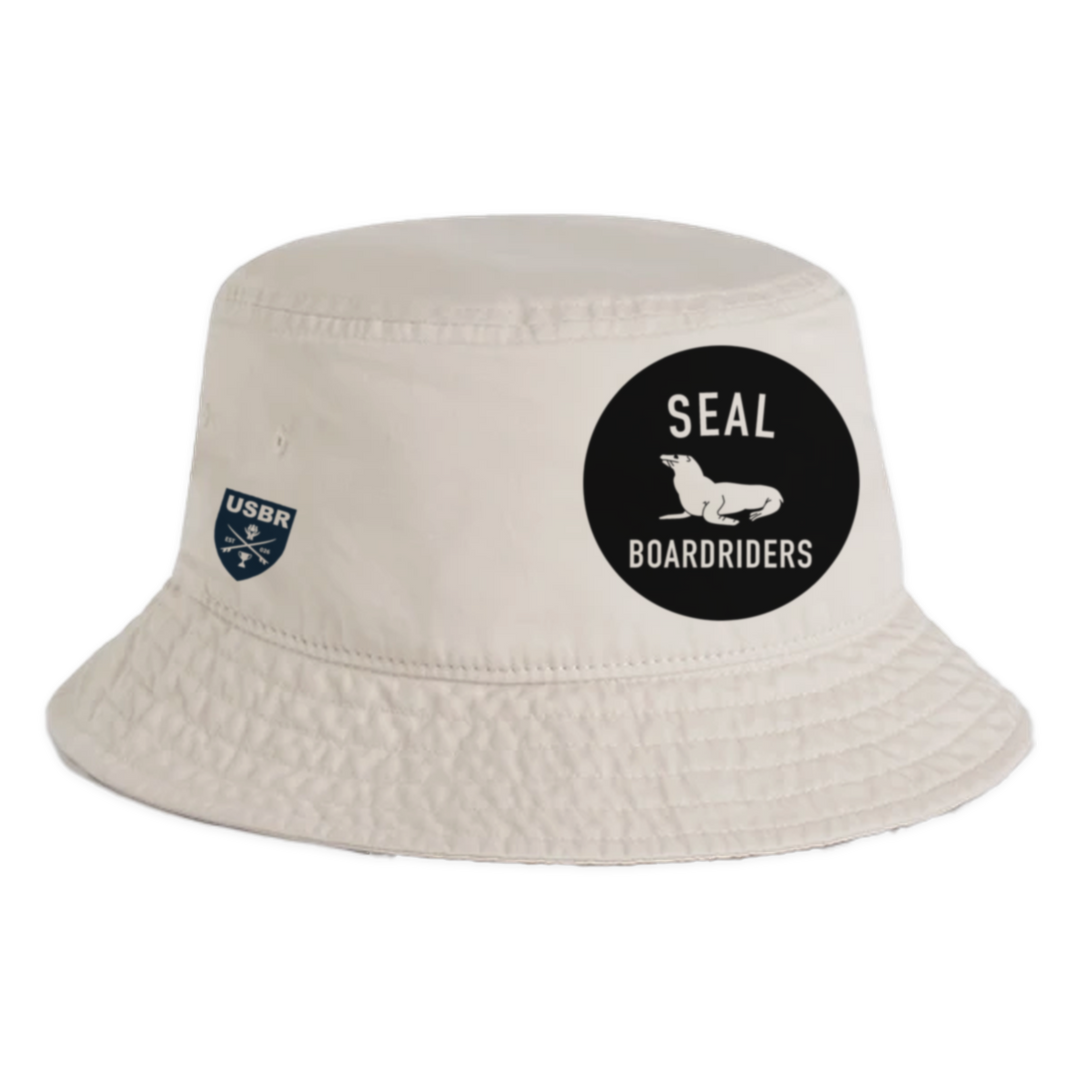 Seal Cotton Bucket Hat - Faded Bone - front