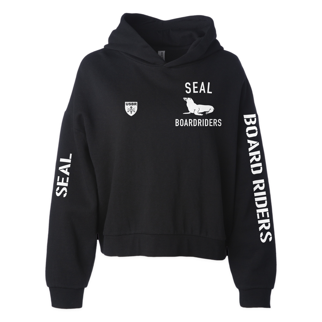 Seal Sideline Cropped Hoodie - Black - front