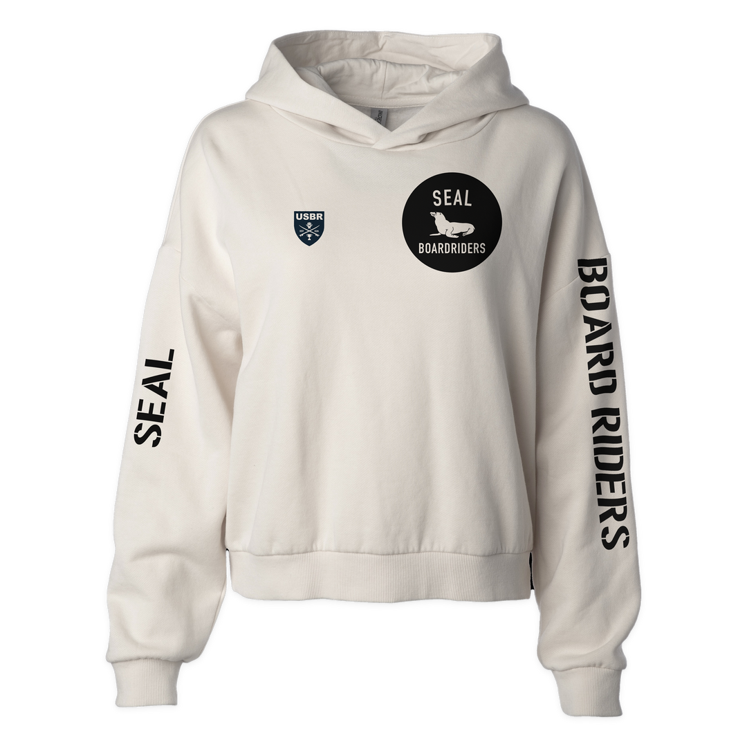 Seal Sideline Cropped Hoodie - Bone - front