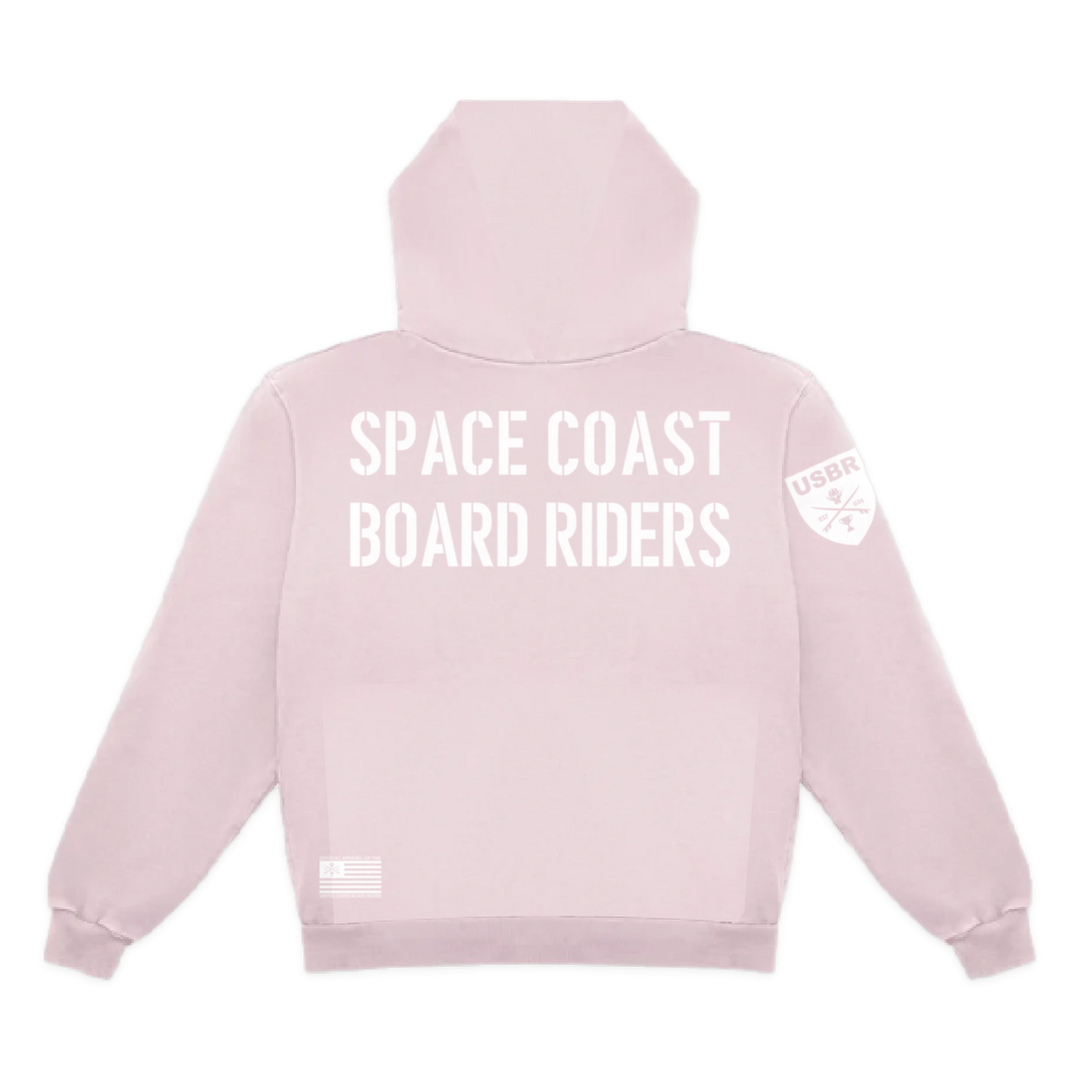 Space Coast Dawn Patrol Pullover Hoodie - Light Pink - back