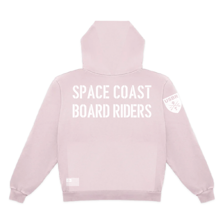 Space Coast Dawn Patrol Pullover Hoodie - Light Pink - back