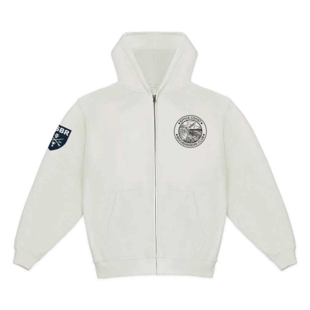 Space Coast Dawn Patrol Zip Hoodie - White - front