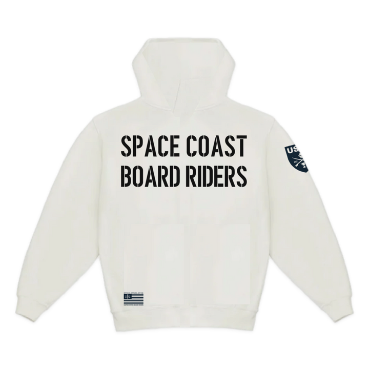 Space Coast Dawn Patrol Zip Hoodie - White - back