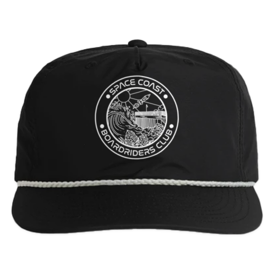 Space Coast Nylon Surf Rope Cap - Black - front