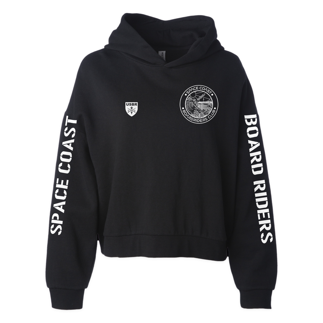 Space Coast Sideline Cropped Hoodie - Black - front