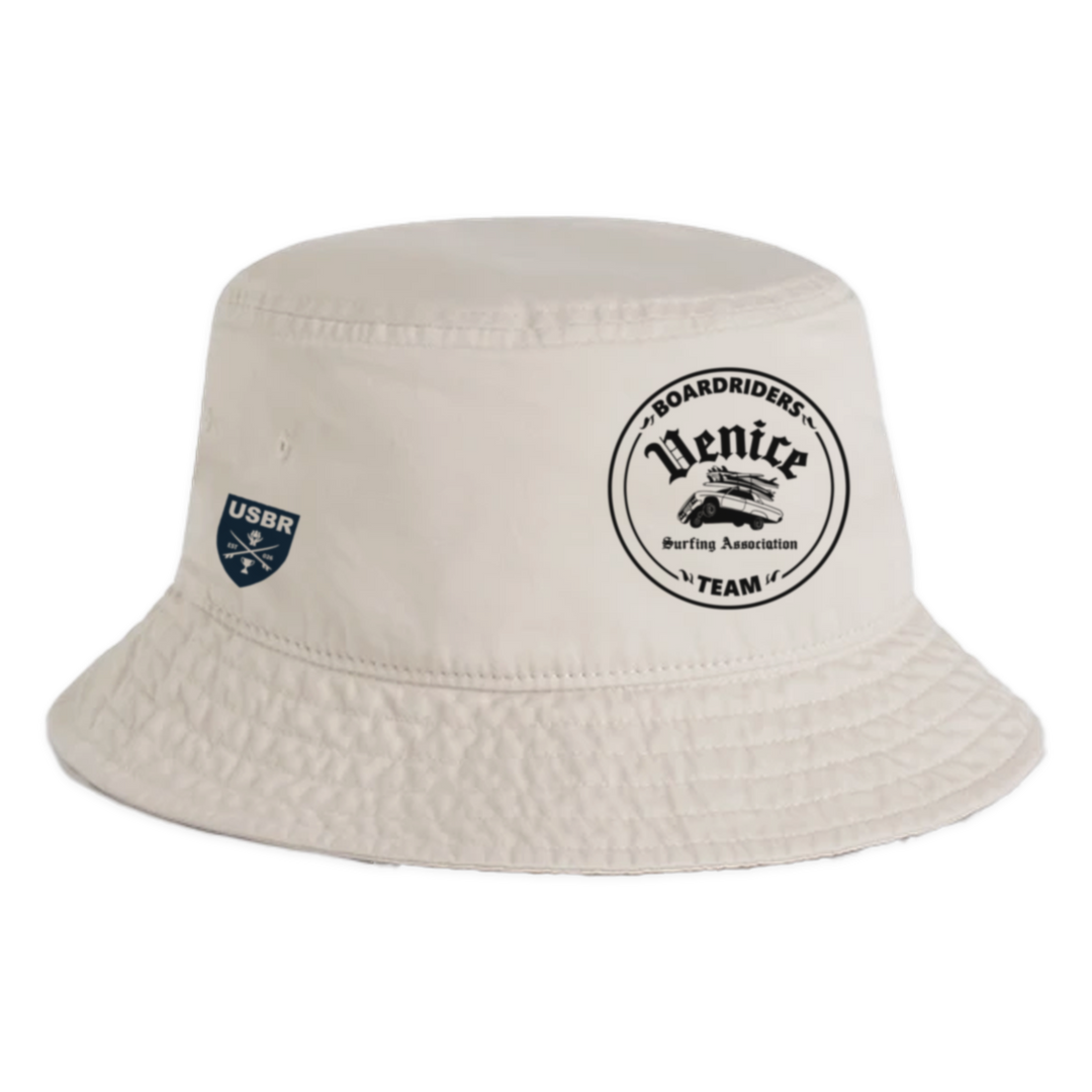 Venice Cotton Bucket Hat - Faded Bone - front