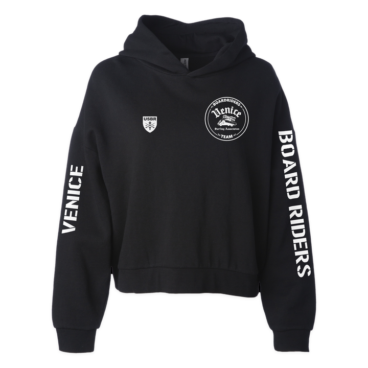 Venice Sideline Cropped Hoodie - Black - front