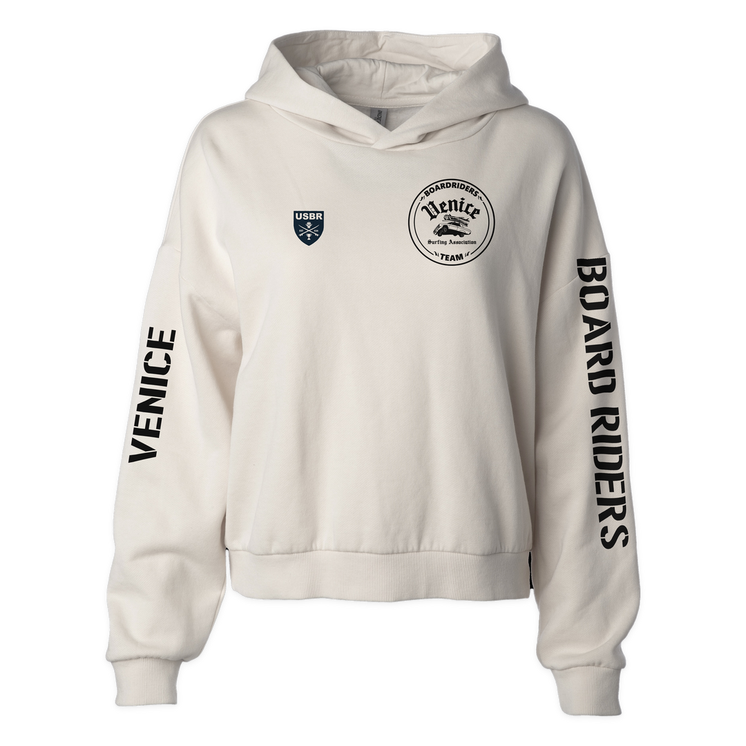 Venice Sideline Cropped Hoodie - Bone - front