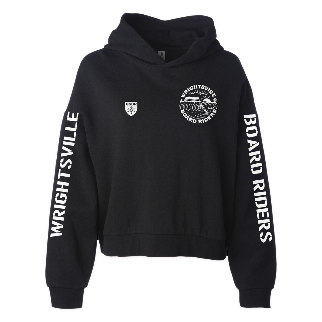 Wrightsville Sideline Cropped Hoodie - Black - front