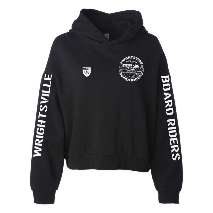 Wrightsville Sideline Cropped Hoodie - Black - front