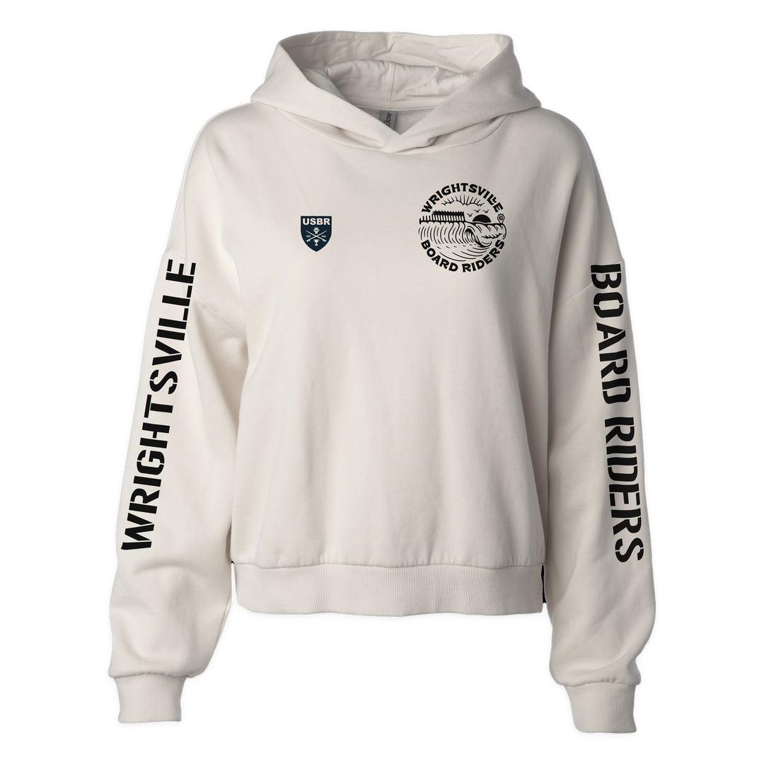 Wrightsville Sideline Cropped Hoodie - Bone - front
